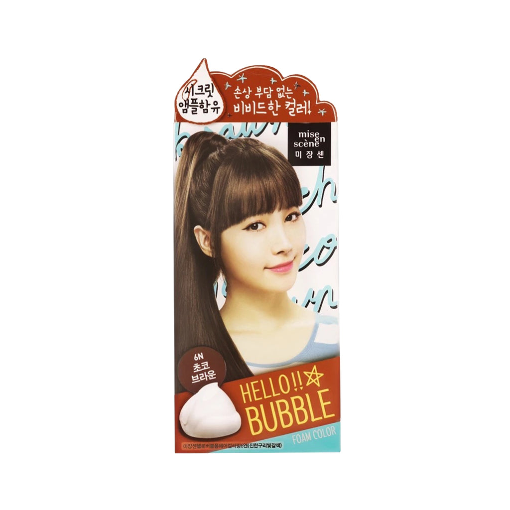 Mise en Scene Hello Bubble Foam Hair Color 6N Chocolate Brown